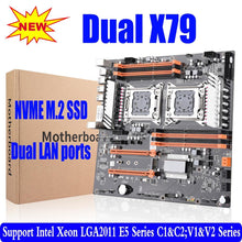 Load image into Gallery viewer, X79 dual CPU motherboard LGA 2011 E-ATX USB3.0 SATA3 PCI-E 3.0 with dual Xeon processor motherboard with M.2 slot dual Giga LAN