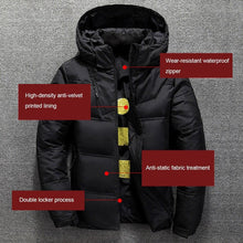 Load image into Gallery viewer, 2019 Winter Jacket Mens Quality Thermal Thick Coat Snow Red Black Parka Male Warm Outwear Fashion White Duck Down Jacket Men