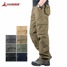 Load image into Gallery viewer, 2020 Mens Cargo Pants Tactical Multi-Pocket Overalls Male Combat Cotton Loose Slacks Trousers Army Military Work Straight Pants