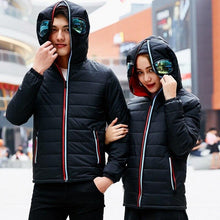 Load image into Gallery viewer, 2019 North Winter Jackets Men Glasses Hooded Face Windproof Space Suit Hip Hop Outdoor Riding Sport Warm Bomber Jacket Parkas