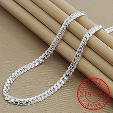 Load image into Gallery viewer, High Quality Brand Fashion 6mm Full Sideways Necklaces Male Female 925 Sterling Silver Fine Jewelry Women Men Silver Necklace