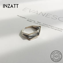 Load image into Gallery viewer, INZATT Fashion S925 Creative Irregular Geometric Hyperbole Open Ring For Women 2018 Personality Fine Jewelry Thai Silver Gift