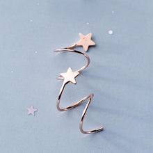 Load image into Gallery viewer, INZATT Real 925 Sterling Silve Star Wave Hoop Earrings For Fashion Women Party Minimalist Fine Jewelry 2019 Accessories