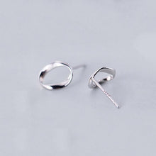 Load image into Gallery viewer, INZATT Real 925 Sterling Silver Twist Round Stud Earrings For Fashion Women Party Rock Fine Jewelry Minimalist 2019 Accessories