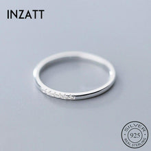 Load image into Gallery viewer, INZATT Real 925 Sterling Silver Zircon Round Geometric Ring For Fashion Women Cute Fine Jewelry 2019 Minimalist Accessories Gift