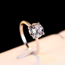 Load image into Gallery viewer, Jellystory 925 Sterling Silver Ring For Women Silver Round Moissanite Ring Romantic Rings Engagement Fine Jewelry Female Gifts