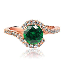 Load image into Gallery viewer, Jellystory Classic Ring for Women with 7*7mm Round shaped Emerald Ruby Zircon Gemstones 925 Silver Jewellery Wedding Party Gifts