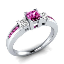 Load image into Gallery viewer, Jellystory Classic Women Ring 925 Silver with Sapphire Emerald Amethyst Gemstone Jewelry Wedding Party Gifts size 6-10 wholesale