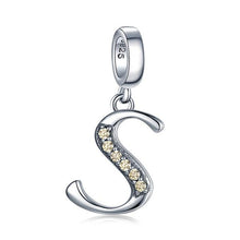 Load image into Gallery viewer, JewelryPalace Initial 925 Sterling Silver Beads Charms For Bracelet Silver 925 original Beads Jewelry Making Pendant Necklace