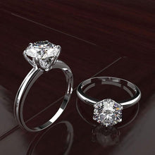 Load image into Gallery viewer, Jewepisode Classic Created Moissanite Wedding Engagement Rings for Women 100% Real 925 Sterling Silver Ring New Fashion Jewelry