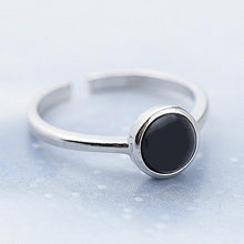 Load image into Gallery viewer, Jewepisode New Fashion Silver 925 Jewelry Ring 6MM Round Blue Sand Stone Rings for Women Anniversary Party Fine Jewelry Gifts