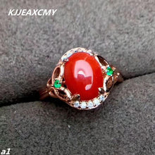 Load image into Gallery viewer, KJJEAXCMY Fine jewelry 925 Sterling Silver with red coral female ring and silver certificate can be selected