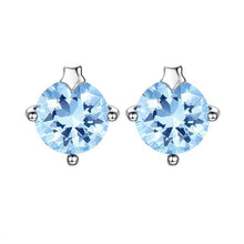 Load image into Gallery viewer, Kuololit Tanzanite Gemstone Stud Earrings for Women Solid 925 Sterling Silver Wedding Handmade Jewelry Fashion Gift For Girl New