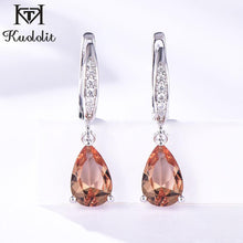 Load image into Gallery viewer, Kuololit Zultanite Gemstone Clip Earrings for Women Solid 925 Sterling Silver Created Color Change Earrings Wedding Fine Jewelry