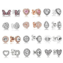 Load image into Gallery viewer, LIDU 100%925 Silver High Quality Cubic Zirconia Pandoras Classic Earring Gift To Friends Free Mail Manufacturer Wholesale