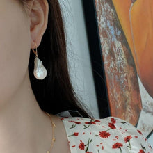 Load image into Gallery viewer, LouLeur Irregular Baroque Pearl Drop Earrings for Women 925 Sterling Silver Nordic Style Earrings Female Eleagnt Luxury Jewelry
