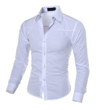 Load image into Gallery viewer, Mens Shirts Autumn Smart Casual Masculino Plaid Fashion Shirts No Ironing Slim Long Sleeve Formal Wear Hombre Male MOOWNUC 5XL