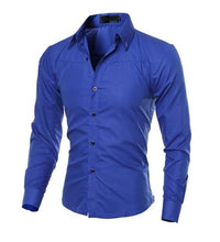 Load image into Gallery viewer, Mens Shirts Autumn Smart Casual Masculino Plaid Fashion Shirts No Ironing Slim Long Sleeve Formal Wear Hombre Male MOOWNUC 5XL
