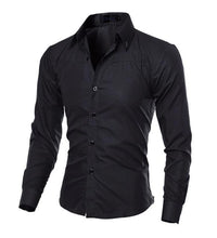 Load image into Gallery viewer, Mens Shirts Autumn Smart Casual Masculino Plaid Fashion Shirts No Ironing Slim Long Sleeve Formal Wear Hombre Male MOOWNUC 5XL