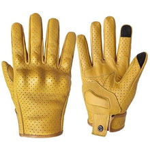 Load image into Gallery viewer, Motorcycle Gloves Touch Screen Leather Yellow Tactics Glove Men Women Bike Cycling Full Finger Motorbike Motor Motocross Luvas