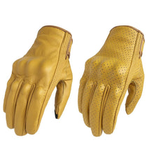 Load image into Gallery viewer, Motorcycle Gloves Touch Screen Leather Yellow Tactics Glove Men Women Bike Cycling Full Finger Motorbike Motor Motocross Luvas