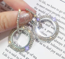 Load image into Gallery viewer, NEW 925 silver needle rhinestone circle crystal from Austrian earrings temperament Korean personality wild Mother's Day gift