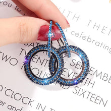 Load image into Gallery viewer, NEW 925 silver needle rhinestone circle crystal from Austrian earrings temperament Korean personality wild Mother's Day gift