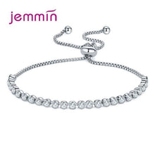 Load image into Gallery viewer, New Arrival 925 Sterling Silver Link Chain Bracelets Fine Jewelry Trendy CZ Cubic Zirconia Women Girls Anniversary Engagement