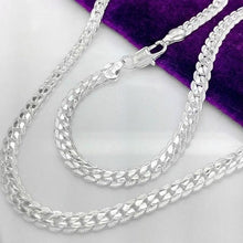 Load image into Gallery viewer, OMHXZJ Wholesale European Fashion Woman Man Party Wedding Gift Full Lateral Silver 925 Sterling Silver Chain Necklace NA189