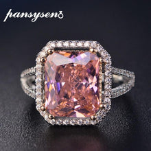 Load image into Gallery viewer, PANSYSEN 100% Solid 925 Silver Jewelry Rings For Women 10x12mm Pink Spinel Diamond Fine Jewelry Bridal Wedding Engagement Ring