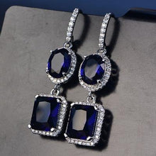 Load image into Gallery viewer, PANSYSEN 2019 Luxury Natural Emerald Women's Drop Earrings Genunie 925 silver Jewelry Earrings For Women Party Engagement Gifts