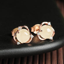 Load image into Gallery viewer, PANSYSEN Luxury Green Chalcedony Stud Earrings Real 100% 925 Sterling Silver Fashion Women Earring Party Fine Jewelry Wholesale