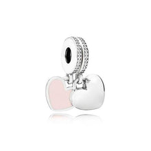 Load image into Gallery viewer, PDB DZ 05 100% 925 Silver Ice Sculpture Together Travel Mother and Daughter Concentric Pendant Fashion Double Heart Pendant