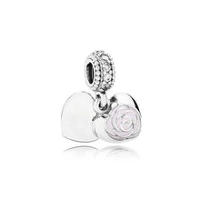 Load image into Gallery viewer, PDB DZ 05 100% 925 Silver Ice Sculpture Together Travel Mother and Daughter Concentric Pendant Fashion Double Heart Pendant