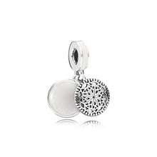 Load image into Gallery viewer, PDB DZ 05 100% 925 Silver Ice Sculpture Together Travel Mother and Daughter Concentric Pendant Fashion Double Heart Pendant