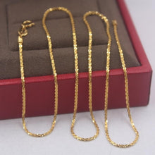 Load image into Gallery viewer, Pure 18k Yellow Gold Chain Unisex Luck 1mmW Full Star Link Chain Necklace 18inches 2.15g