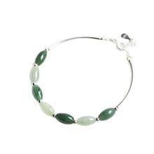 Load image into Gallery viewer, Ruifan 925 Sterling Silver Bracelets Ladies Natural Green Jade Oval Waterdrop Lucky Bead Charms Women's Bracelet Jewelry YBR098