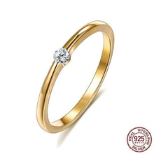 Load image into Gallery viewer, SILVERHOO 925 Sterling Silver Rings for Women Cute Zircon Round Geometric 925 Silver Wedding Fine Jewelry Minimalist Gift