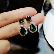 Load image into Gallery viewer, Shining Water Drop Crystal Zircon Women Earrings Charm Colorful Earrings 2019 Simple Bride Wedding Jewelry Brincos