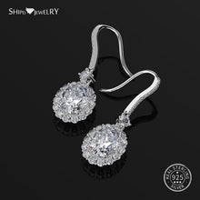 Load image into Gallery viewer, Shipei 100% 925 Sterling Silver Ruby with Earrings Pink Sapphire Ruby Drop Earrings 925 for Women Birthday Gift Fine Jewelry