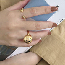 Load image into Gallery viewer, Silvology 925 Sterling Silver Big Round Ball Rings Glossy Curved Surface Minimalist Rings for Women Silver Fashionable Jewelry