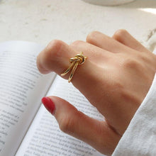 Load image into Gallery viewer, Silvology 925 Sterling Silver Tie Rings Gold Upgraded Version Texture Creative Korea Rings For Women Elegant Gold Jewelry Gift
