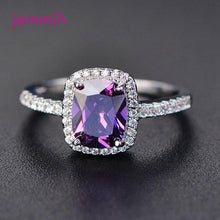 Load image into Gallery viewer, Simple Geometric Paved Micro AAA Cubic Zircon Charm Rings For Women 925 Sterling Silver Jewelry Gift Trendy Luxury Female Ring