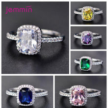 Load image into Gallery viewer, Simple Geometric Paved Micro AAA Cubic Zircon Charm Rings For Women 925 Sterling Silver Jewelry Gift Trendy Luxury Female Ring