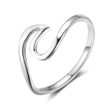 Load image into Gallery viewer, Simple Style 925 Sterling Silver Rings for Women Wave Shape Size Ring 5 6 7 8 9 10 Gift for Friend Fine Jewelry (Lam Hub Fong)