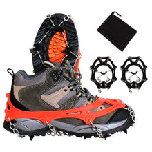 Load image into Gallery viewer, Stainless Steel Ice Gripper Spike Shoes Non-slip Climbing Snow Spikes Crampons Cleats Chain Claws Grips Boots 8-tooth Crampons