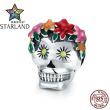 Load image into Gallery viewer, Starland "Jack Skull" Black 925 Sterling Silver Beads Devil Pumpkin Charms for Halloween with Cubic Zircon fit PANDORA Bracelets