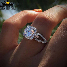 Load image into Gallery viewer, Style White Crystal 925 Silver Rings For Women Wedding Cubic Zirconia Ring Fashion Jewelry cubic zirconia ring luxury brand ring