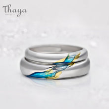 Load image into Gallery viewer, Thaya S925 Silver Couple Rings The Other Shore Starry Design Rings for Women Men Resizable Symbol Love Wedding Jewelry Gifts