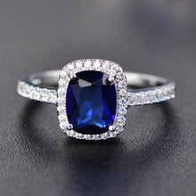 Load image into Gallery viewer, Trendy Aquamarine Amethyst Ring 925 Sterling Silver Gemstone Ring Natural For Jewelry Blue Sapphire Silver Ring Party